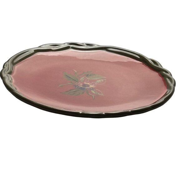 Tracy Porter Octavia Hill Collection Desert Bread Plate 8” Red Floral Ceramic - Picture 3 of 8